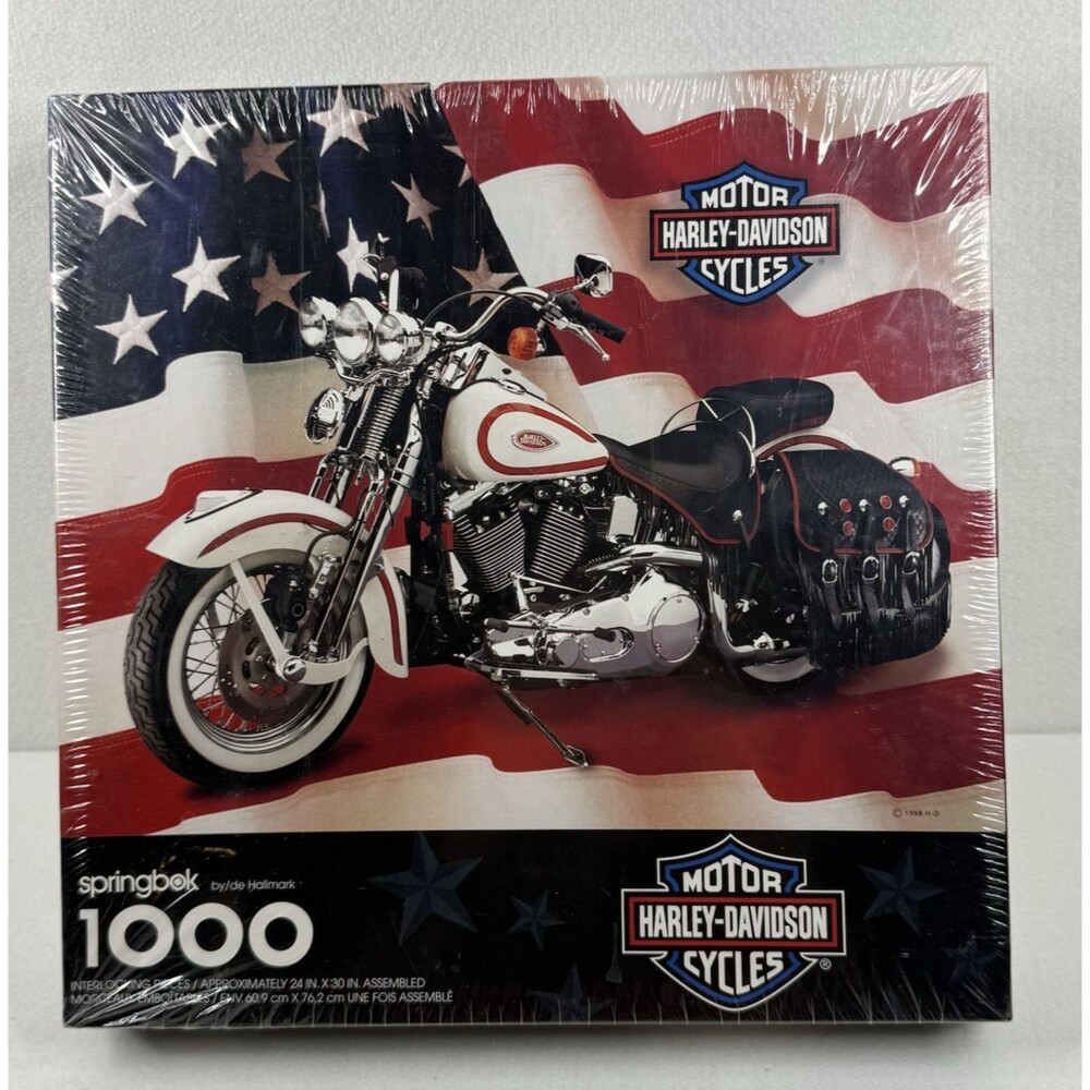 Vintage 1998 Harley Davidson Motorcycle Springbok 1000 Jigsaw Puzzle  - Unopened